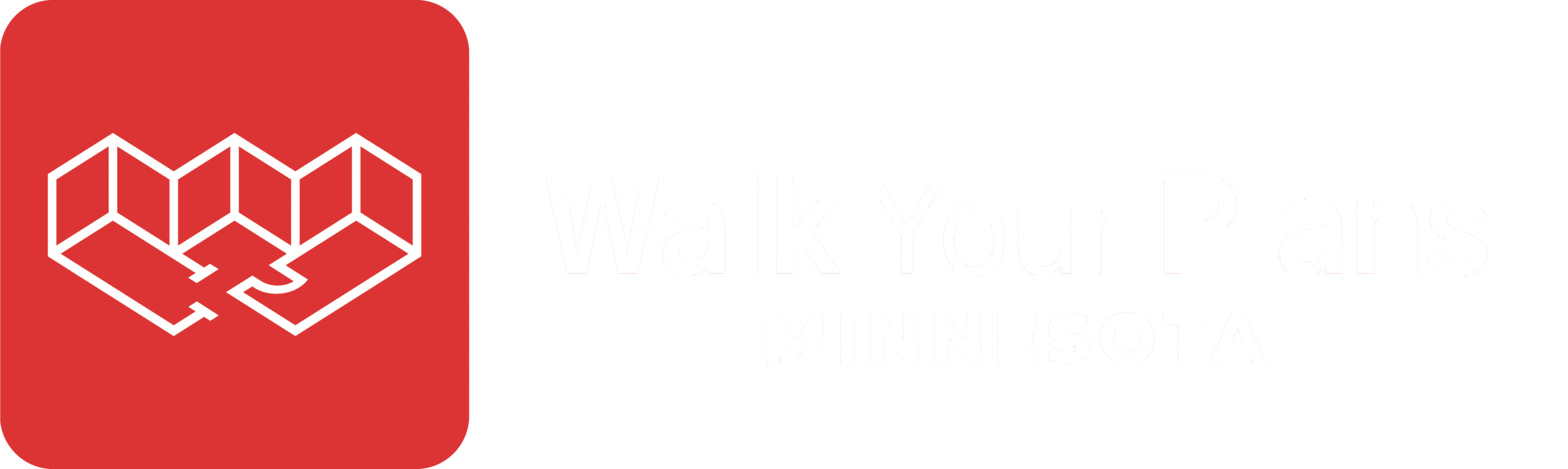 Walk Your Plans Minnesota Logo White text